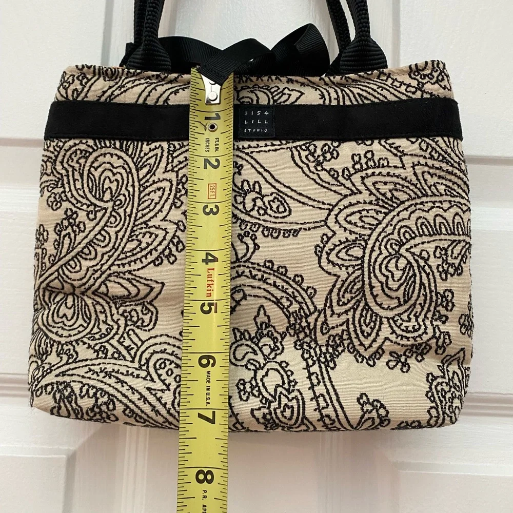 Lisa Lill Studio Black and Tan Paisley Bag (reversible!)